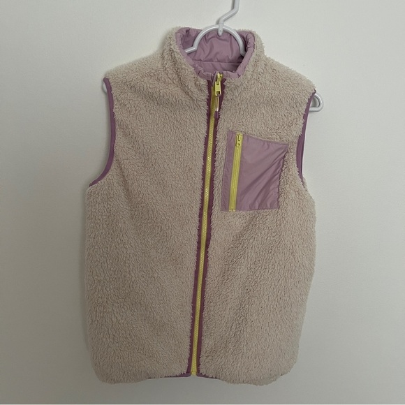 Athleta Girl Reversible So Toasty Sherpa Vest Light Purple size L/12 *L6 - Picture 3 of 5